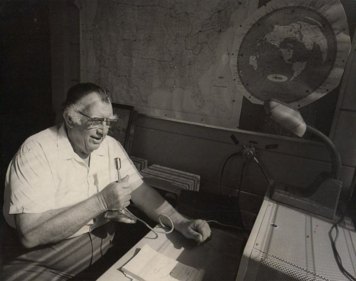 Andy Devine operating his radio